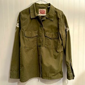 Army green over jacket